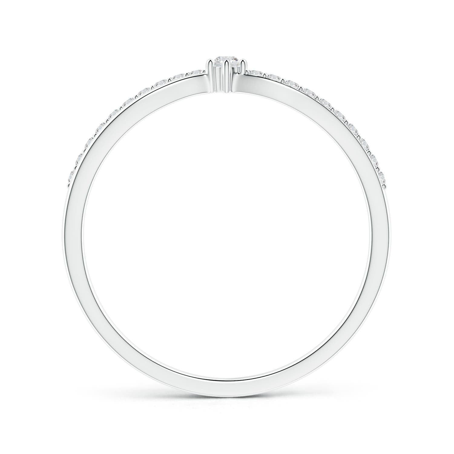Round Cut Moissanite Split Shank Promise Ring