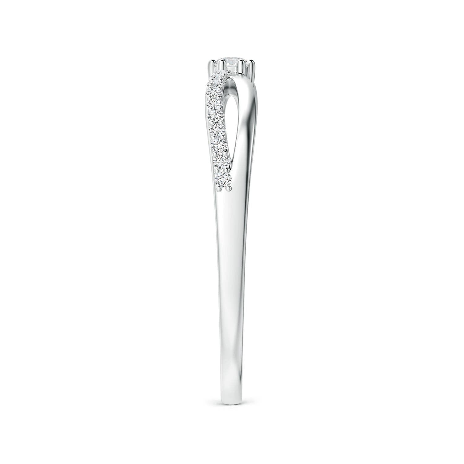 Round Cut Moissanite Split Shank Promise Ring