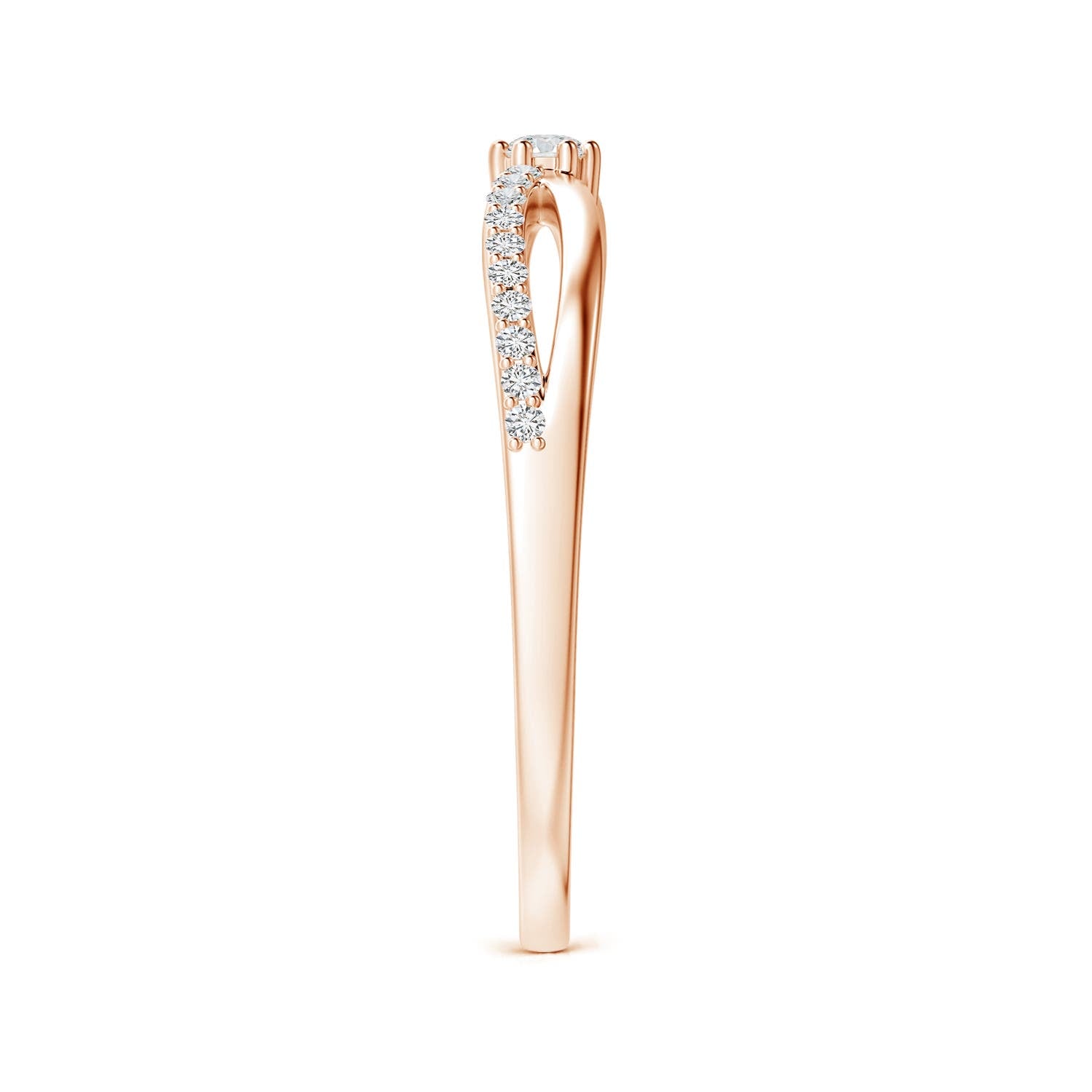 Round Cut Moissanite Split Shank Promise Ring