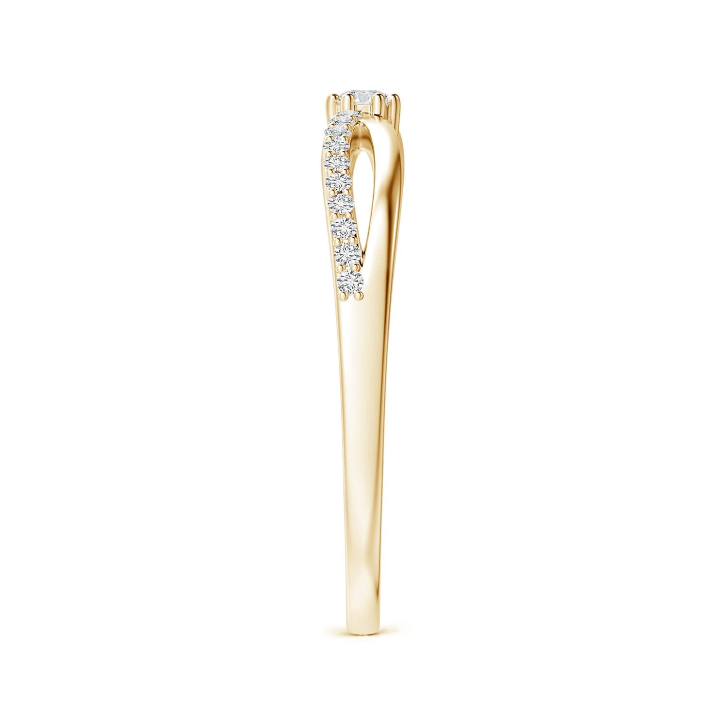 Round Cut Moissanite Split Shank Promise Ring