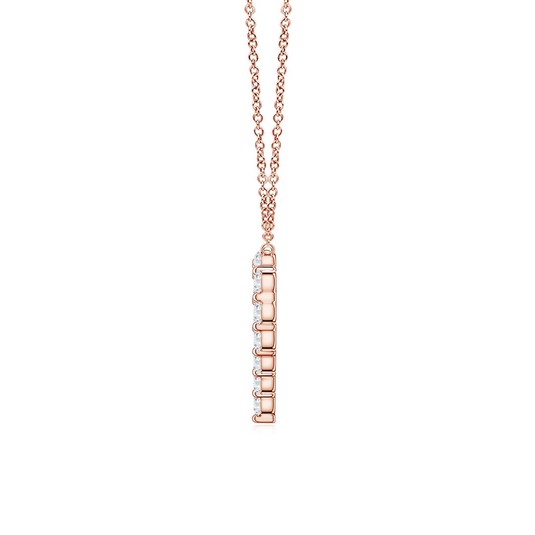 Round Cut Open Heart Moissanite Pendant Necklace