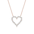 Round Cut Open Heart Moissanite Pendant Necklace