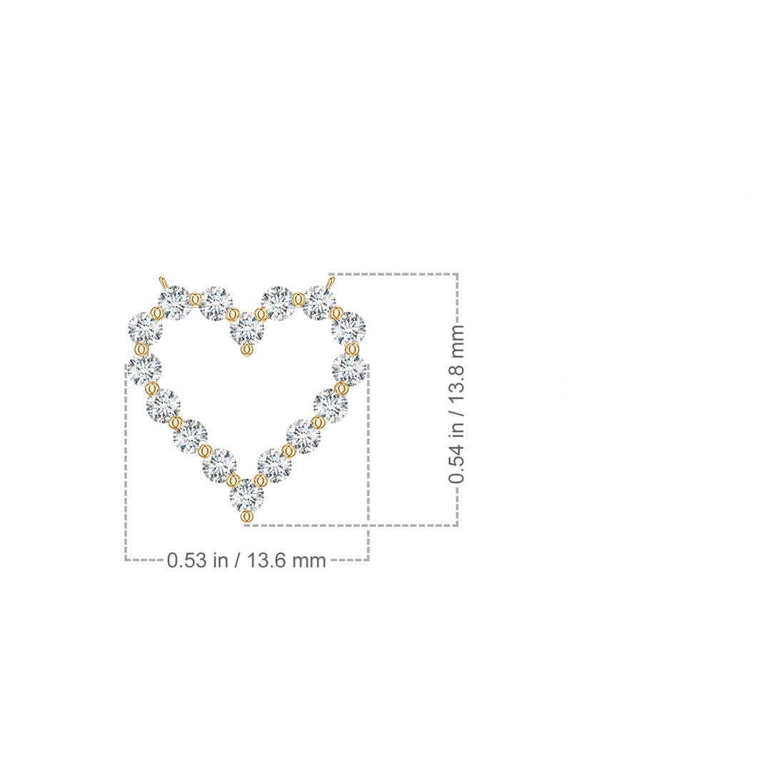 Round Cut Open Heart Moissanite Pendant Necklace