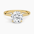 Round Cut Petal Prong Solitaire Moissanite Engagement Ring
