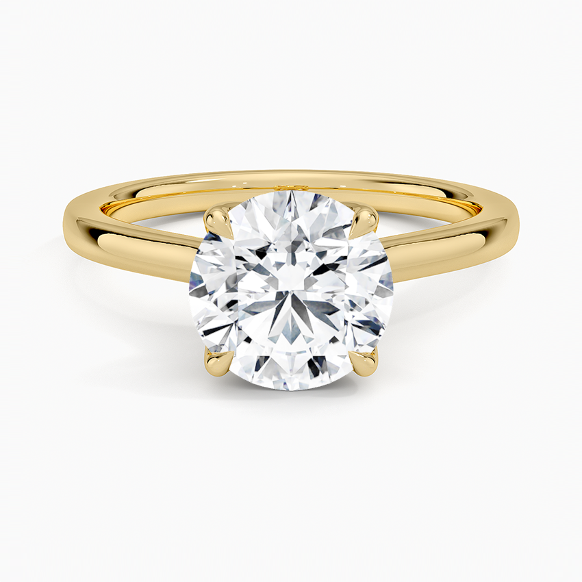 Round Cut Petal Prong Solitaire Moissanite Engagement Ring