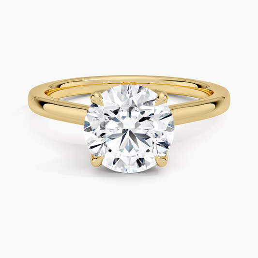 Round Cut Petal Prong Solitaire Moissanite Engagement Ring