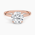 Round Cut Petal Prong Solitaire Moissanite Engagement Ring