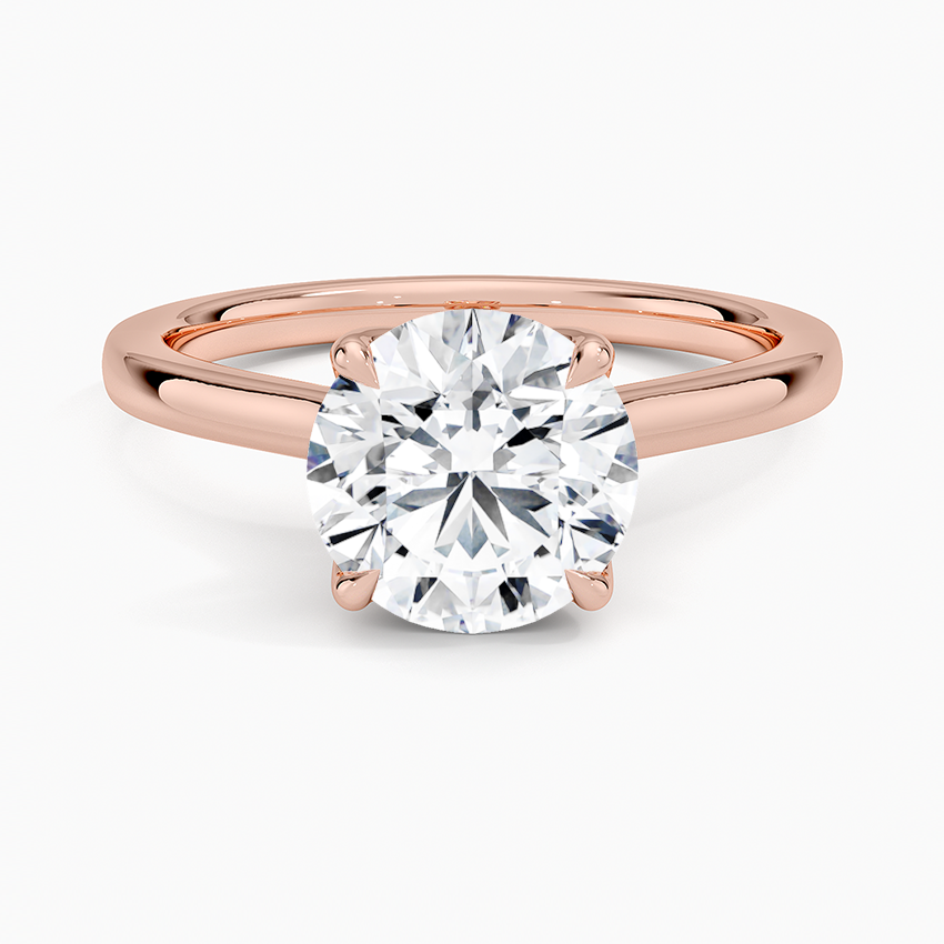 Round Cut Petal Prong Solitaire Moissanite Engagement Ring