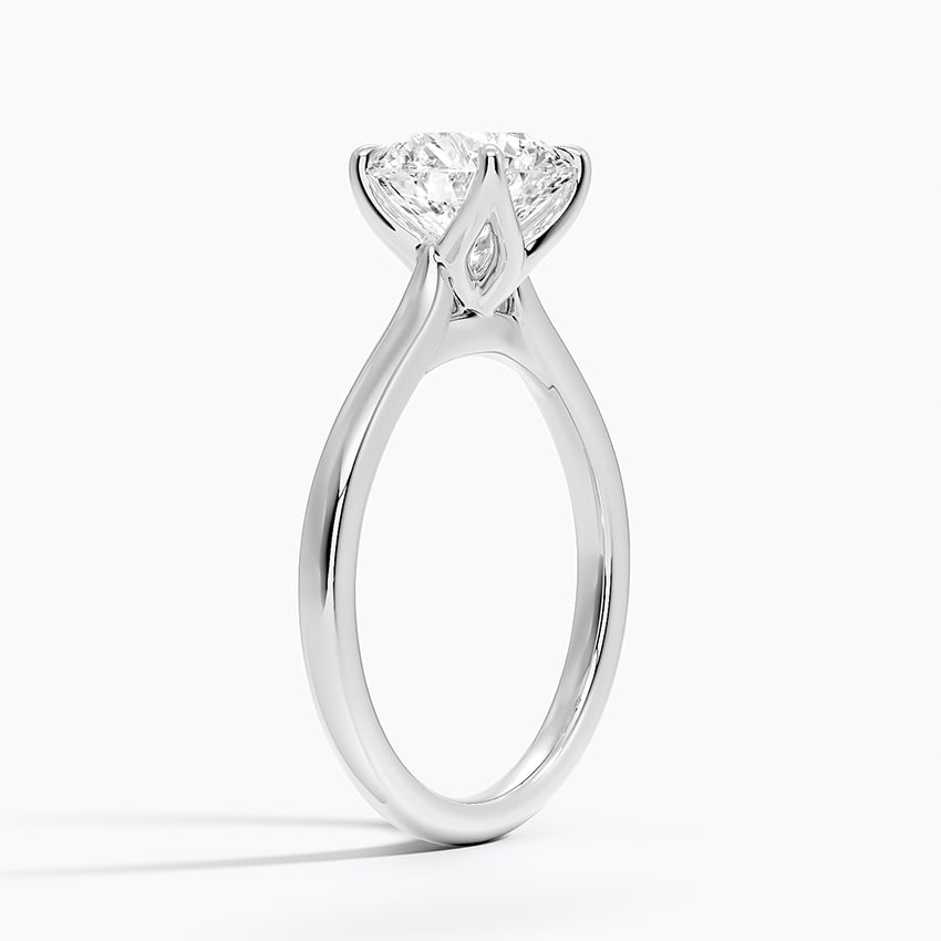 Round Cut Petal Prong Solitaire Moissanite Engagement Ring