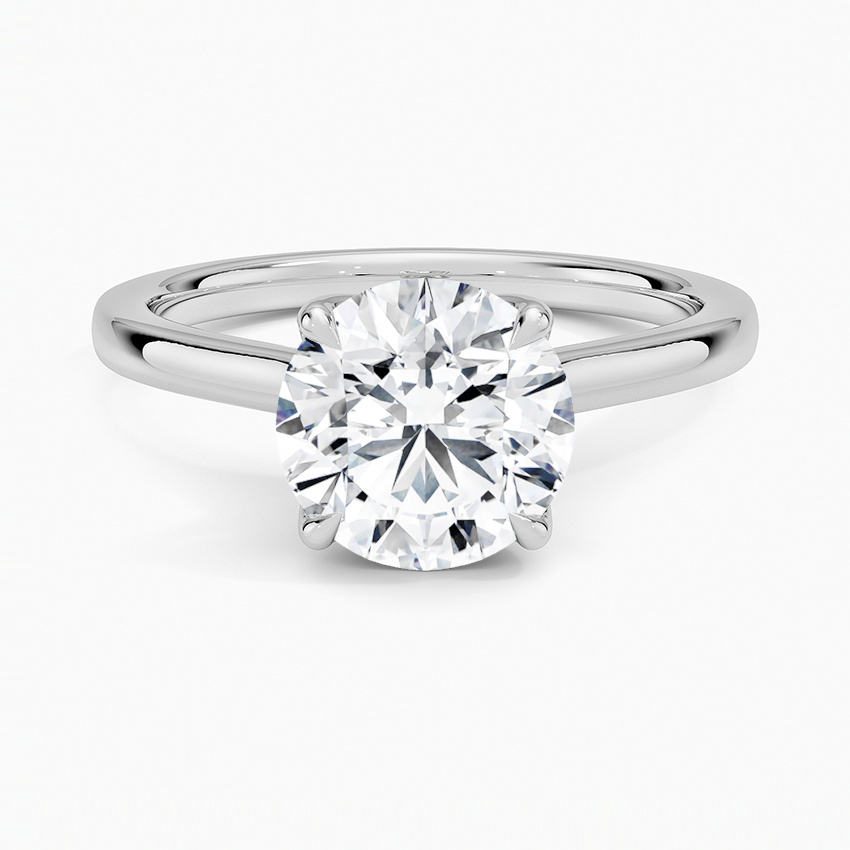 Round Cut Petal Prong Solitaire Moissanite Engagement Ring
