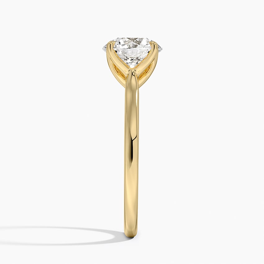 Round Cut Petal Prong Solitaire Moissanite Engagement Ring