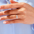 Load image into Gallery viewer, Round Cut with Three-Stone Moissanite Engagement Ring
