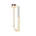 Round Garnet Double Shank with Moissanite Accents Promise Ring