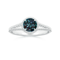 Round Lab Alexandrite Twist Rope Split Shank Promise Ring