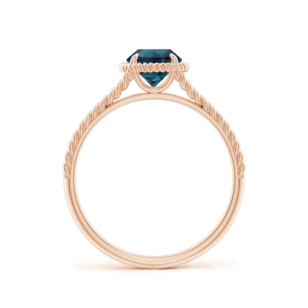 Round Lab Alexandrite Twist Rope Split Shank Promise Ring
