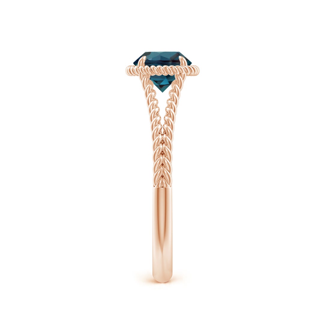 Round Lab Alexandrite Twist Rope Split Shank Promise Ring