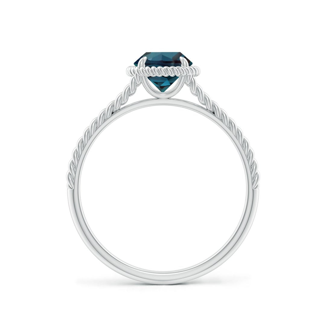 Round Lab Alexandrite Twist Rope Split Shank Promise Ring