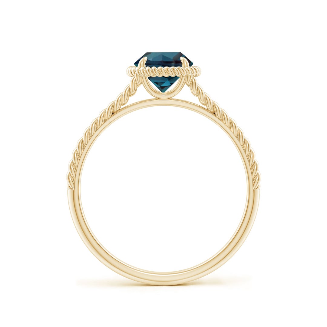 Round Lab Alexandrite Twist Rope Split Shank Promise Ring