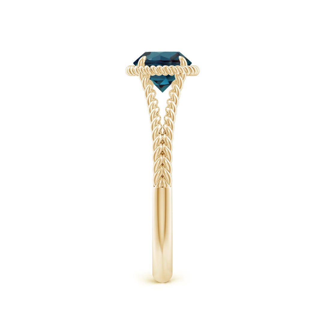 Round Lab Alexandrite Twist Rope Split Shank Promise Ring