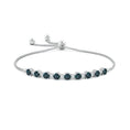 Round Lab Alexandrite with Moissanite Accents Adjustable Tennis Bolo Bracelet