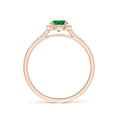Round Lab-Created Emerald with Halo Moissanite Promise Ring