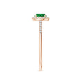Round Lab-Created Emerald with Halo Moissanite Promise Ring