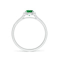 Round Lab-Created Emerald with Halo Moissanite Promise Ring