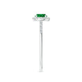 Round Lab-Created Emerald with Halo Moissanite Promise Ring
