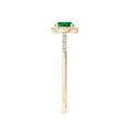 Round Lab-Created Emerald with Halo Moissanite Promise Ring