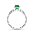 Round Lab-Created Emerald with Scattered Moissanite Accents Promise Ring
