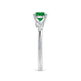 Round Lab-Created Emerald with Scattered Moissanite Accents Promise Ring