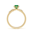 Round Lab-Created Emerald with Scattered Moissanite Accents Promise Ring