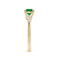 Round Lab-Created Emerald with Scattered Moissanite Accents Promise Ring
