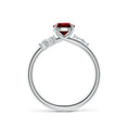 Round Lab-Created Ruby Promise Ring with Multi-Shape Moissanite Accents
