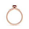 Round Lab-Created Ruby Promise Ring with Multi-Shape Moissanite Accents