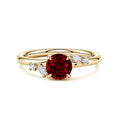 Round Lab-Created Ruby Promise Ring with Multi-Shape Moissanite Accents