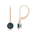 Round Lab-Grown Alexandrite with Moissanite Accents Drop Earrings