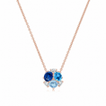 Round Lab-Grown Multi-Gemstone Cluster with Moissanite Accents Pendant Necklace