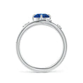 Round Lab Sapphire Multi-Layer Crossover with Scattered Moissanite Engagement Ring