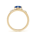 Round Lab Sapphire Multi-Layer Crossover with Scattered Moissanite Engagement Ring