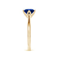Round Lab Sapphire Engagement Ring with Double-Sided Hidden Moissanite Accents