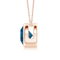 Round London Blue Topaz Bezel-Set Solitaire Pendant Necklace