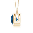 Round London Blue Topaz Bezel-Set Solitaire Pendant Necklace