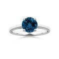 Round London Blue Topaz Solitaire Engagement Ring