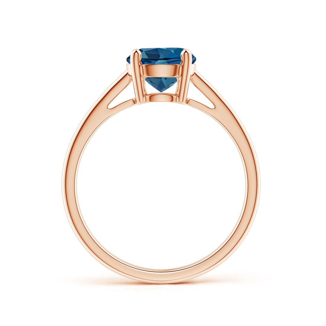 Round London Blue Topaz Solitaire Engagement Ring