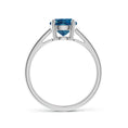 Round London Blue Topaz Solitaire Engagement Ring