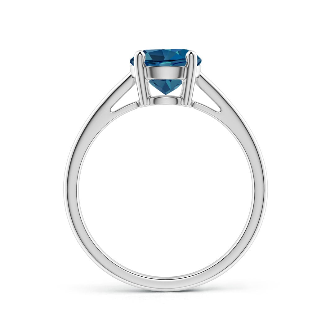 Round London Blue Topaz Solitaire Engagement Ring