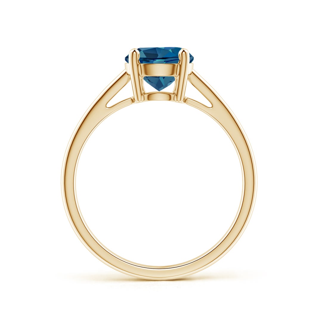 Round London Blue Topaz Solitaire Engagement Ring