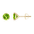 Round Martini-Set Peridot Stud Earrings