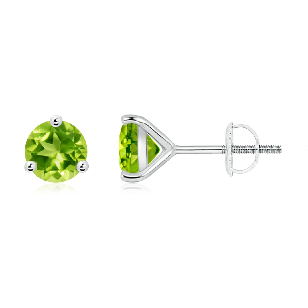 Round Martini-Set Peridot Stud Earrings
